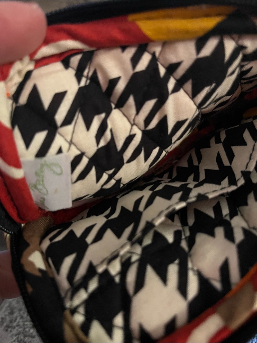 Vera Bradley Black & Cream Quilted Zip Pouch - Picture 4 of 4